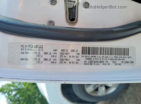 1C6RR7GG4GS199648 2016 RAM 1500 Белый Вид подкапотного пространства