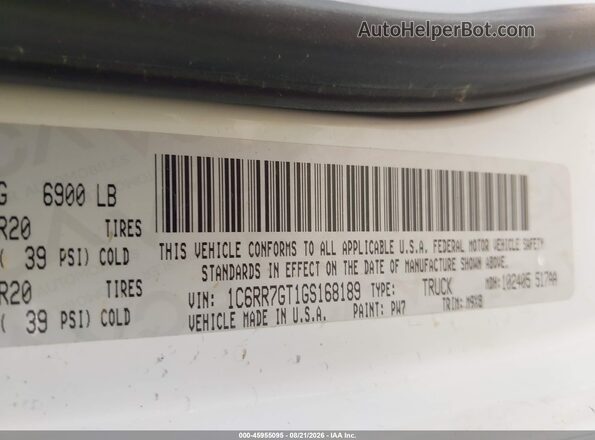 1C6RR7GT1GS168189 2016 RAM 1500 White Вид підкапотного простору