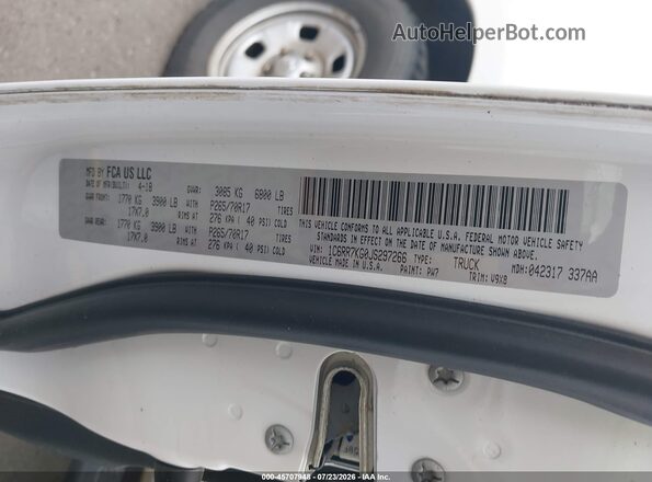1C6RR7KG0JS297266 2018 RAM 1500 White Engine compartment view