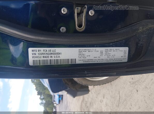 1C6RR7KG0MS559341 2021 RAM 1500 CLASSIC Blue Շարժիչի բաժամունքի տեսք