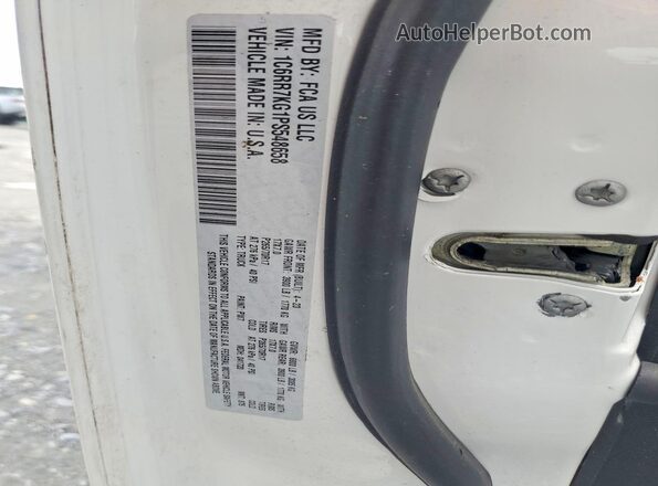 1C6RR7KG1PS548658 2023 RAM 1500 White Vista de la etiqueta del VIN