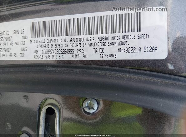 1C6RR7KG2GS284995 2016 RAM 1500 Серый Вид подкапотного пространства
