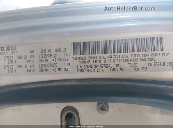 1C6RR7KG4HS776641 2017 RAM 1500 Silver Engine compartment view