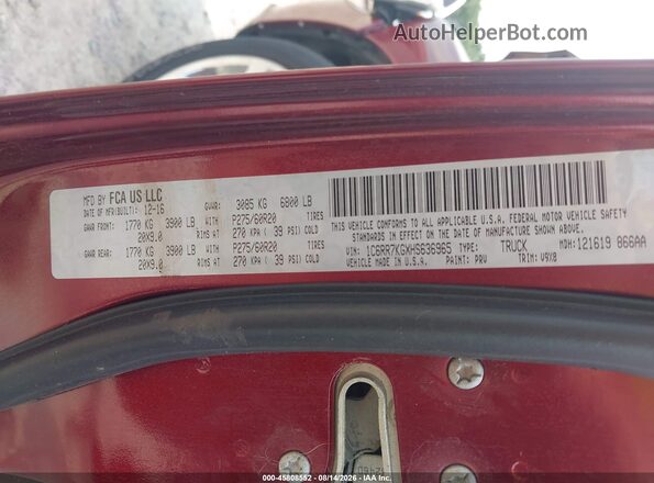 1C6RR7KGXHS636965 2017 RAM 1500 Red Շարժիչի բաժամունքի տեսք