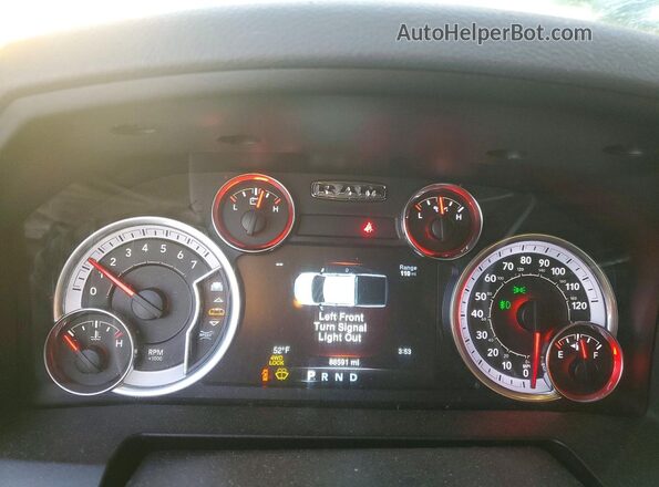 1C6RR7KT7LS125977 2020 RAM 1500 Black Vista del cuadro de instrumentos