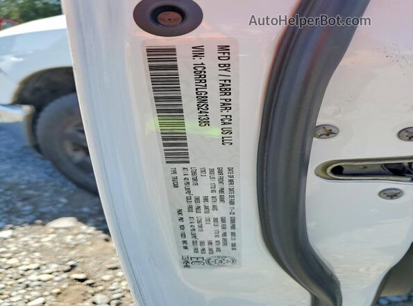 1C6RR7LG8NS241385 2022 RAM 1500 White Widok naklejki z numerem VIN