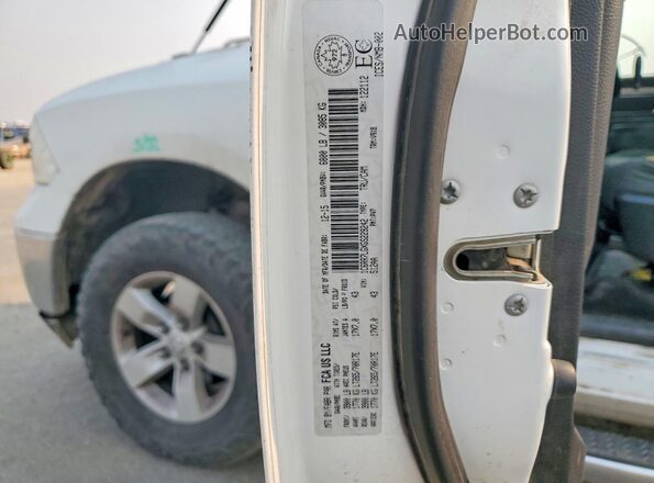 1C6RR7LGXGS229242 2016 RAM 1500 White VIN կոդի պիտակի տեսք