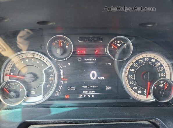 1C6RR7LT0GS244085 2016 RAM 1500 Gray ხელსაწყოთა პანელის ხედი