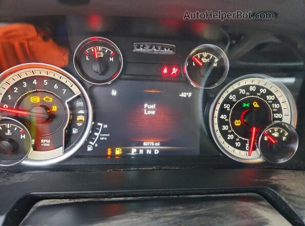 1C6RR7LT2KS624439 2019 RAM 1500 Бордовый Вид щитка приборов