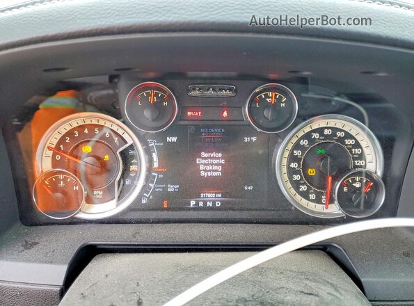 1C6RR7NG0GS314216 2016 RAM 1500 Charcoal Widok zestawu wskaźników
