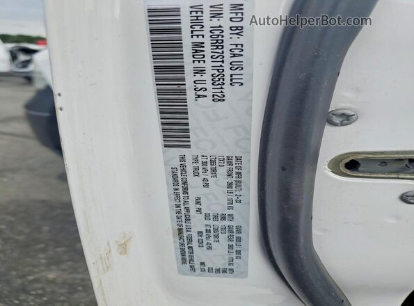 1C6RR7ST1PS531128 2023 RAM 1500 White Vista de la etiqueta del VIN
