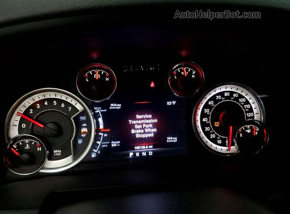 1C6RR7TT2GS153576 2016 RAM 1500 Black Vista del cuadro de instrumentos