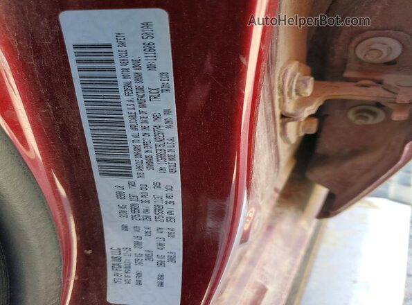 1C6RREBT5LN229774 2020 RAM 1500 Maroon Widok naklejki z numerem VIN