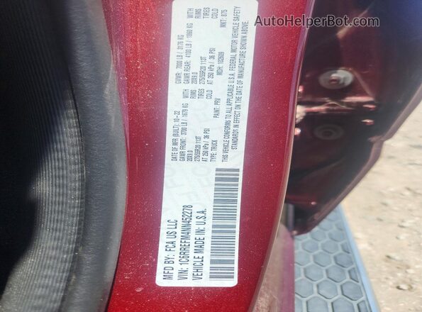 1C6RREFM4NN452278 2022 RAM 1500 Red VIN կոդի պիտակի տեսք