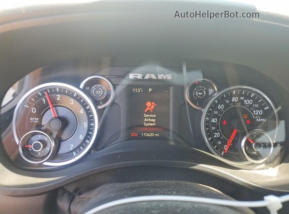 1C6RREMT8MN750115 2021 RAM 1500 White Instrument cluster view