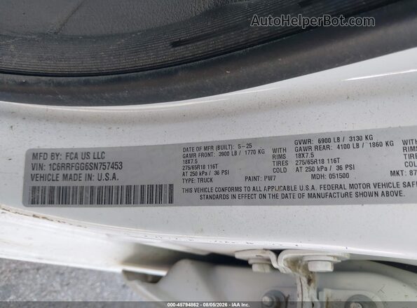1C6RRFGG6SN757453 2025 RAM 1500 White Engine compartment view
