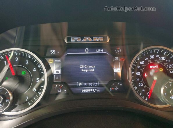 1C6SRFBT7MN809374 2021 RAM 1500 Charcoal Instrument cluster view