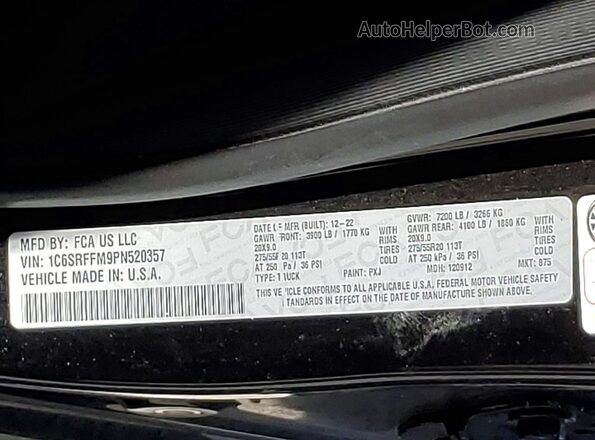 1C6SRFFM9PN520357 2023 RAM 1500 Black Вид підкапотного простору