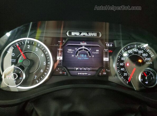 1C6SRFFT2NN416975 2022 RAM 1500 Black ხელსაწყოთა პანელის ხედი