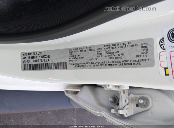 1C6SRFFT2PN602390 2023 RAM 1500 White Вид підкапотного простору