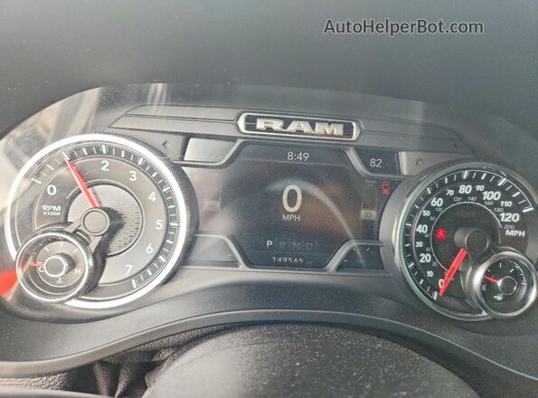 1C6SRFFT3MN766887 2021 RAM 1500 White Instrument cluster view