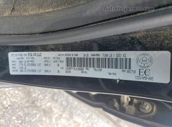 1C6SRFFT4LN158360 2020 RAM 1500 Black Շարժիչի բաժամունքի տեսք
