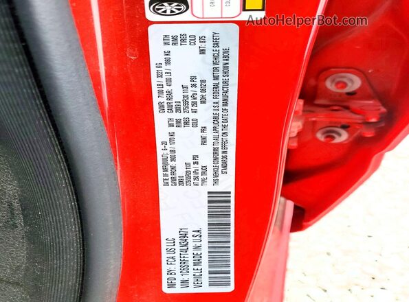 1C6SRFFT4LN349471 2020 RAM 1500 Red Շարժիչի բաժամունքի տեսք
