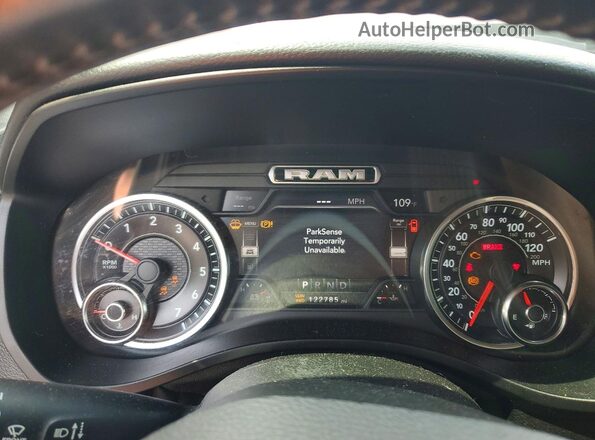 1C6SRFFT5KN924224 2019 RAM 1500 Black Widok zestawu wskaźników