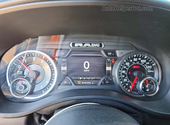 1C6SRFFT8LN123577 2020 RAM 1500 Black Vista del cuadro de instrumentos