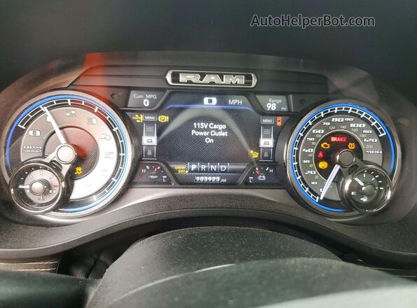 1C6SRFHT7MN563515 2021 RAM 1500 Silver Instrument cluster view