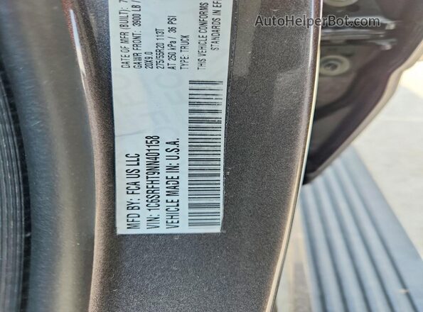 1C6SRFHT9NN401158 2022 RAM 1500 Gray Vista del compartimento del motor