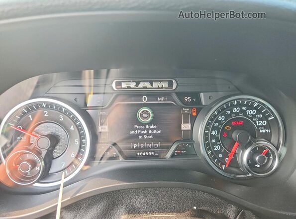 1C6SRFJT0LN196367 2020 RAM 1500 Black Instrument cluster view