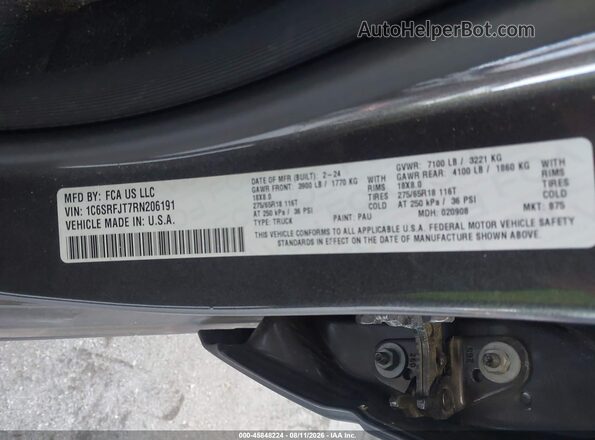 1C6SRFJT7RN206191 2024 RAM 1500 Gray Շարժիչի բաժամունքի տեսք