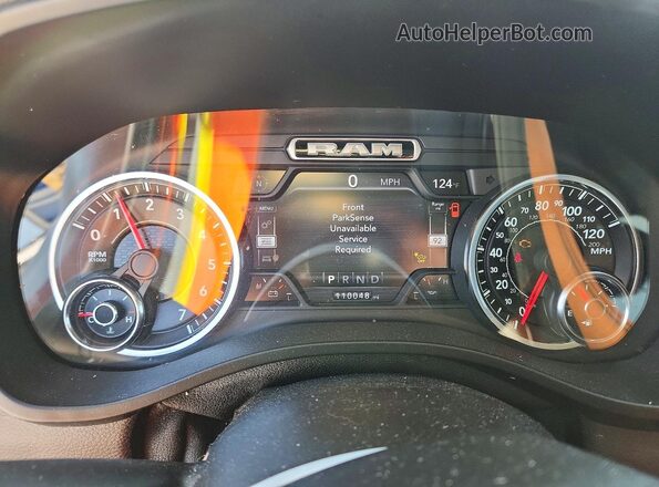 1C6SRFJT8MN730359 2021 RAM 1500 White Instrument cluster view