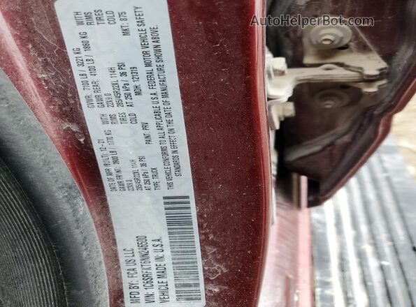 1C6SRFKT6NN246500 2022 RAM 1500 Red Շարժիչի բաժամունքի տեսք