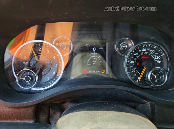 1C6SRFMT3MN757593 2021 RAM 1500 Blue Instrument cluster view
