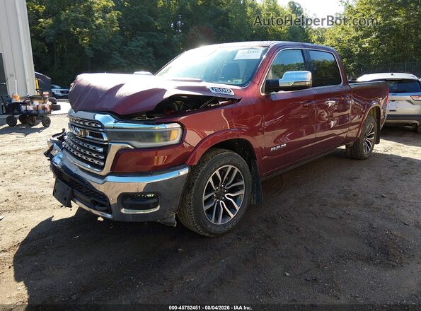 1C6SRFPPXSN667157 2025 RAM 1500 Темно-бордовый Передняя левая четверть