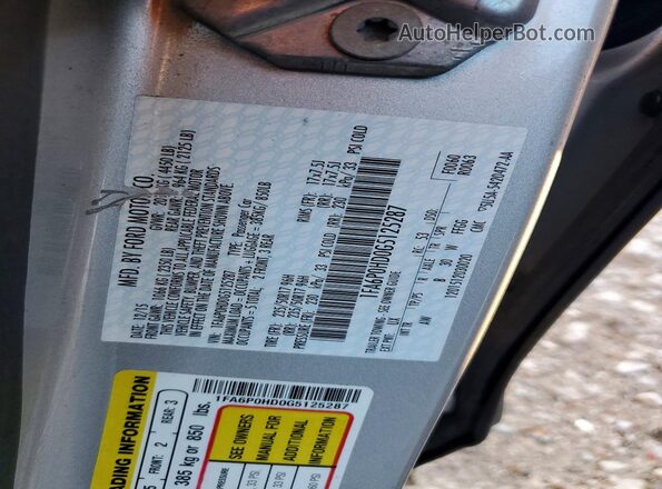 1FA6P0HD0G5125287 2016 FORD FUSION Gray VIN կոդի պիտակի տեսք