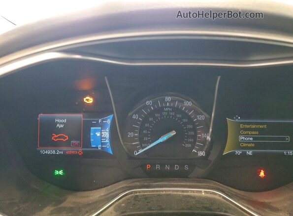 1FA6P0HD8G5109922 2016 FORD FUSION Gray Widok zestawu wskaźników