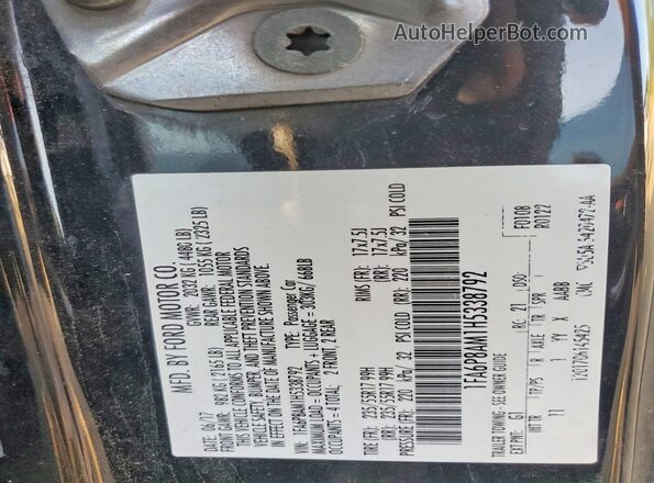 1FA6P8AM1H5338792 2017 FORD MUSTANG Black ძრავის განყოფილების ხედი