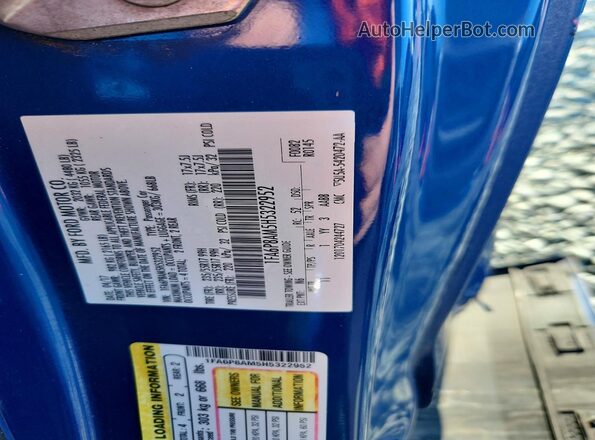1FA6P8AM5H5322952 2017 FORD MUSTANG Blue ძრავის განყოფილების ხედი