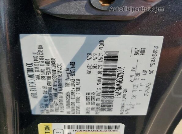 1FA6P8AM6G5326006 2016 FORD MUSTANG Gray Engine compartment view