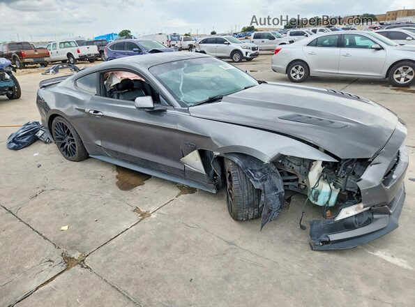 1FA6P8CF0H5253781 2017 FORD MUSTANG Gray Delantero derecho