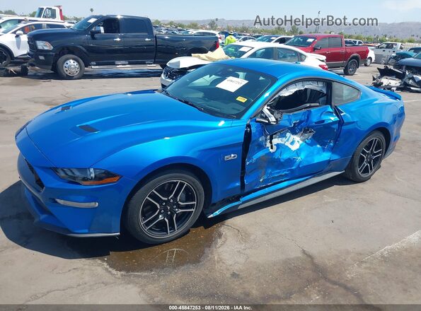 1FA6P8CF0K5102382 2019 FORD MUSTANG Синий Вид спереди