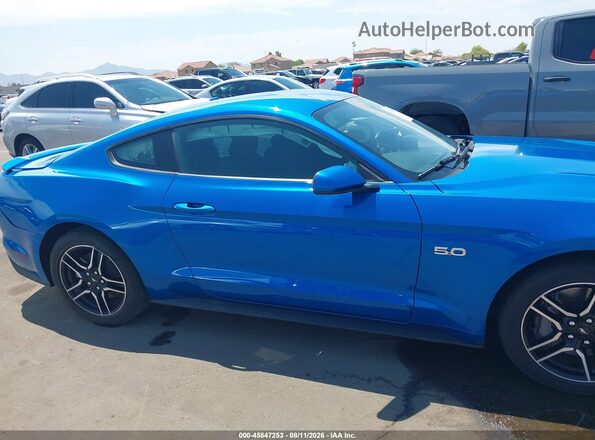 1FA6P8CF0K5102382 2019 FORD MUSTANG Синий Вид щитка приборов