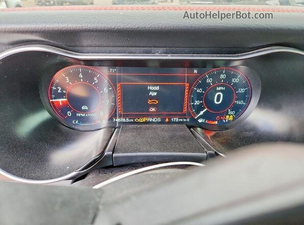 1FA6P8CF0K5187661 2019 FORD MUSTANG Красный Вид щитка приборов
