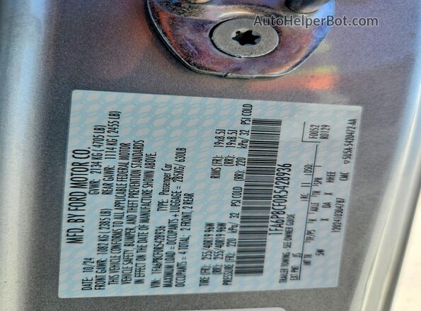 1FA6P8CF0R5428936 2024 FORD MUSTANG Silver VIN sticker view