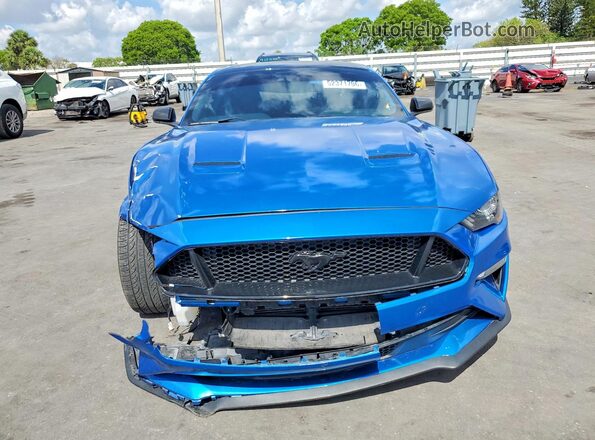 1FA6P8CF1M5153313 2021 FORD MUSTANG Blue წინა ხედი