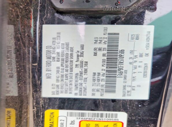 1FA6P8CF1N5109586 2022 FORD MUSTANG Black Engine compartment view