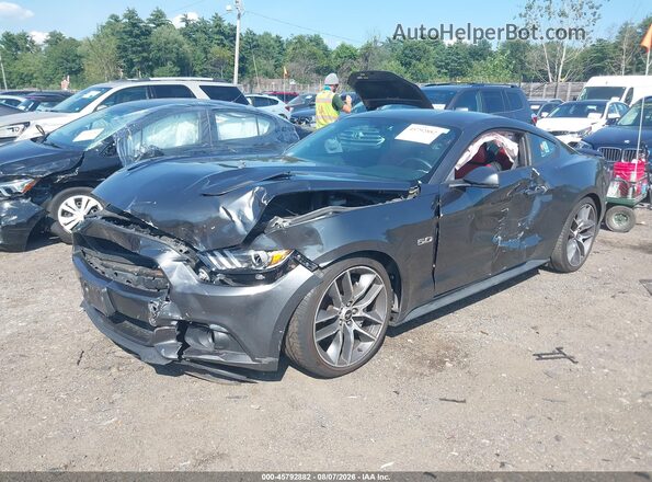 1FA6P8CF2G5235345 2016 FORD MUSTANG Серый Передняя левая четверть